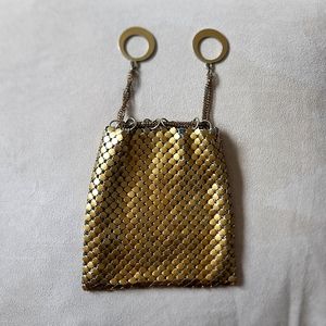Vintage drawstring metal cigarette purse